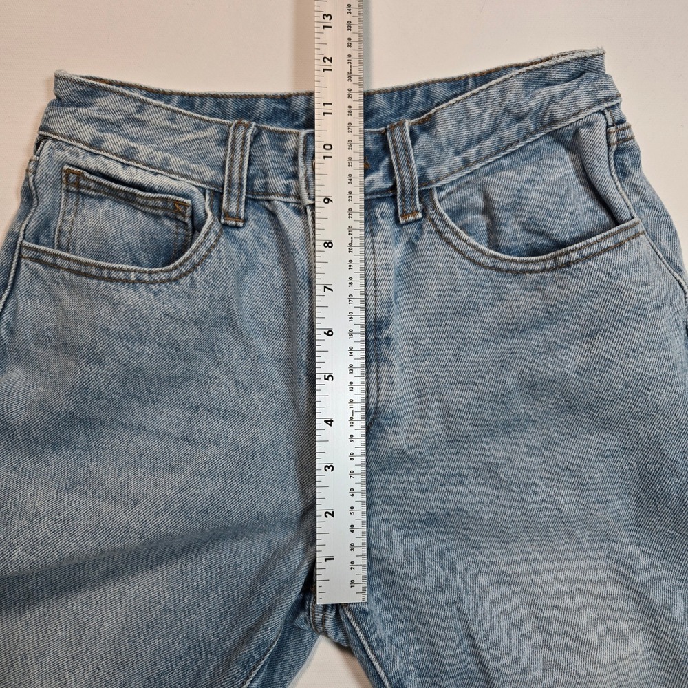 J. Galt Jeans Womens M Blue High Rise Straight Leg Raw Hem Button Fly Denim - Picture 8 of 8